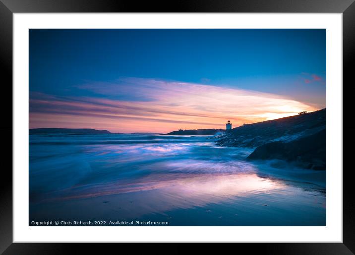 Burry Port Sunset Framed Mounted Print by Chris Richards