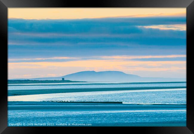 Dawn at Llansteffan Framed Print by Chris Richards