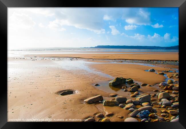 Amroth Beach Framed Print by Chris Richards