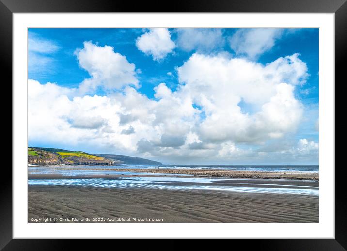 Amroth Beach Framed Mounted Print by Chris Richards