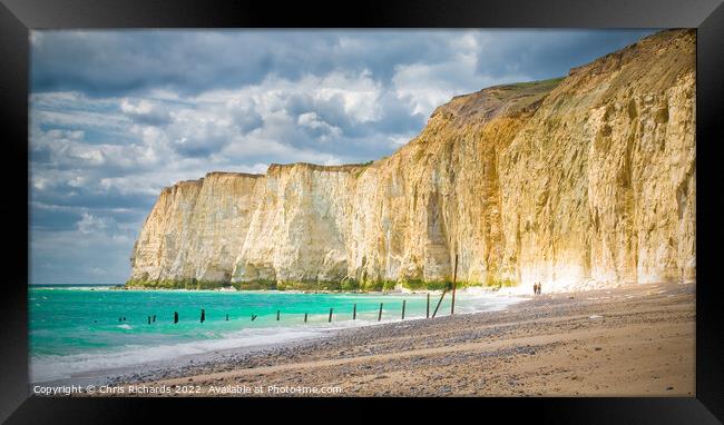 Newhaven West Beach, East Sussex Framed Print by Chris Richards