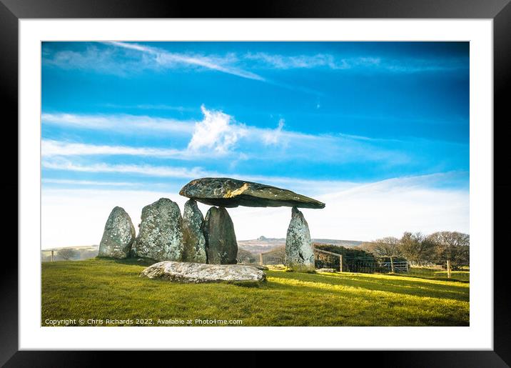 Pentre Ifan Burial Chamber Framed Mounted Print by Chris Richards