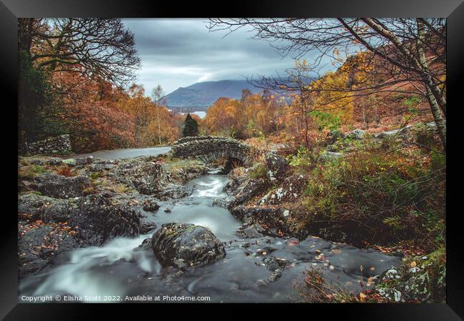 Autumn View Ashness Bridge Framed Print by Elisha Scott