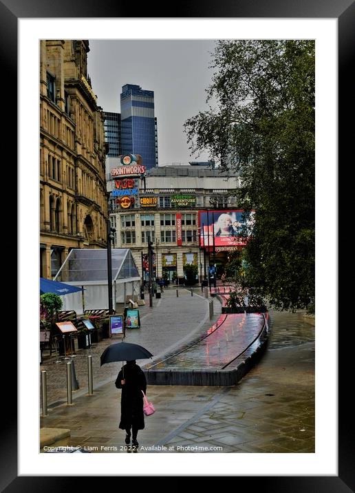 A typical day in Manchester Framed Mounted Print by Liam Ferris