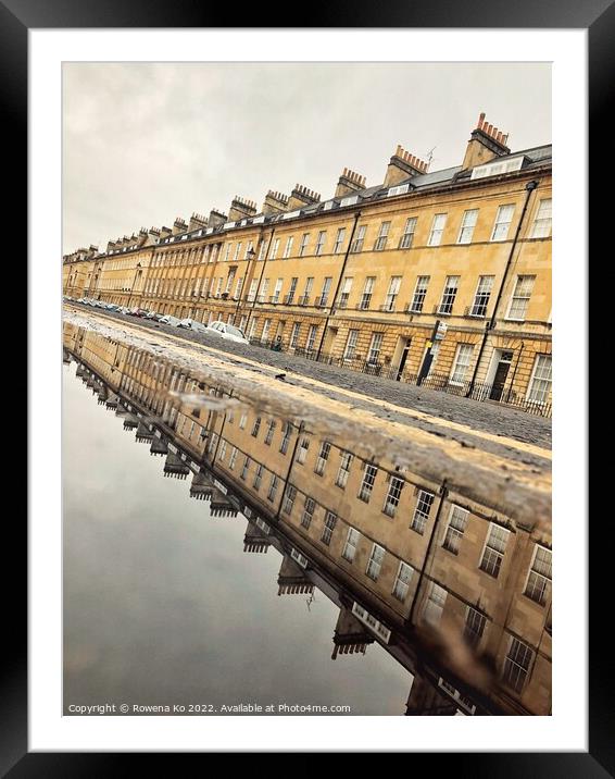 Great Pulteney St in the puddle  Framed Mounted Print by Rowena Ko