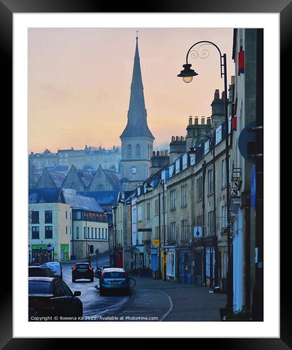 Sunrise on Claverton St  Framed Mounted Print by Rowena Ko