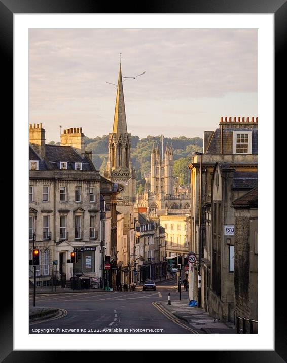 A morning view of a city street Framed Mounted Print by Rowena Ko