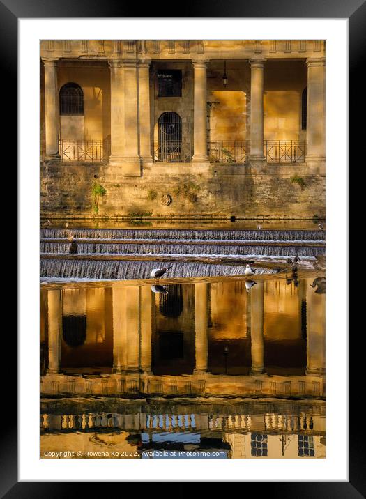 Reflection at the Pulteney Weir  Framed Mounted Print by Rowena Ko
