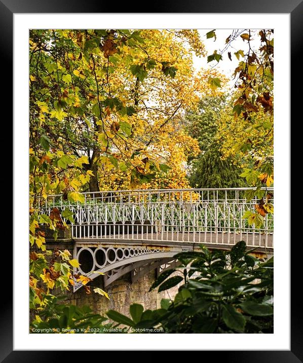 A bridge heading towards autumn Framed Mounted Print by Rowena Ko