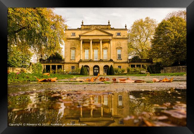 The Reflection of Holburne Museum in Golden Autumn Framed Print by Rowena Ko