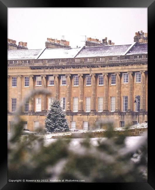 Royal Crescent in snow Framed Print by Rowena Ko