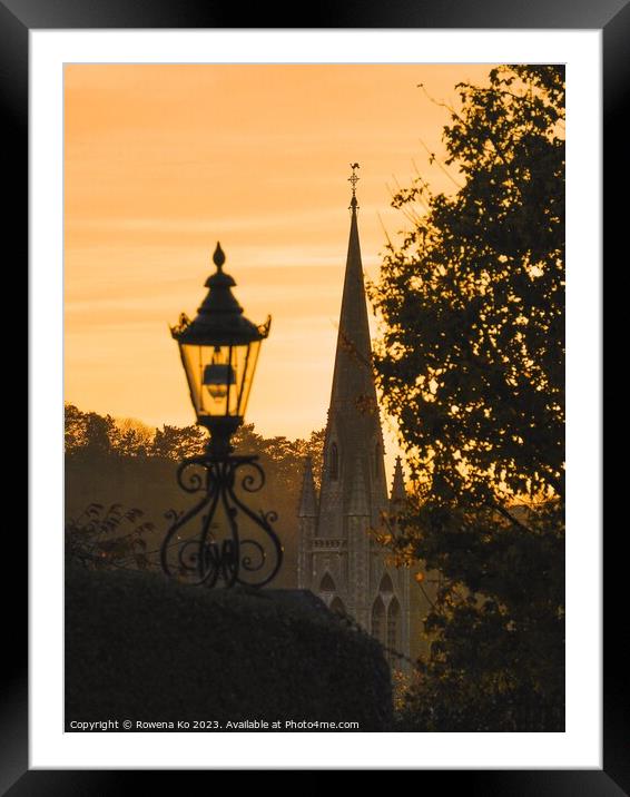 The lantern and the church  Framed Mounted Print by Rowena Ko