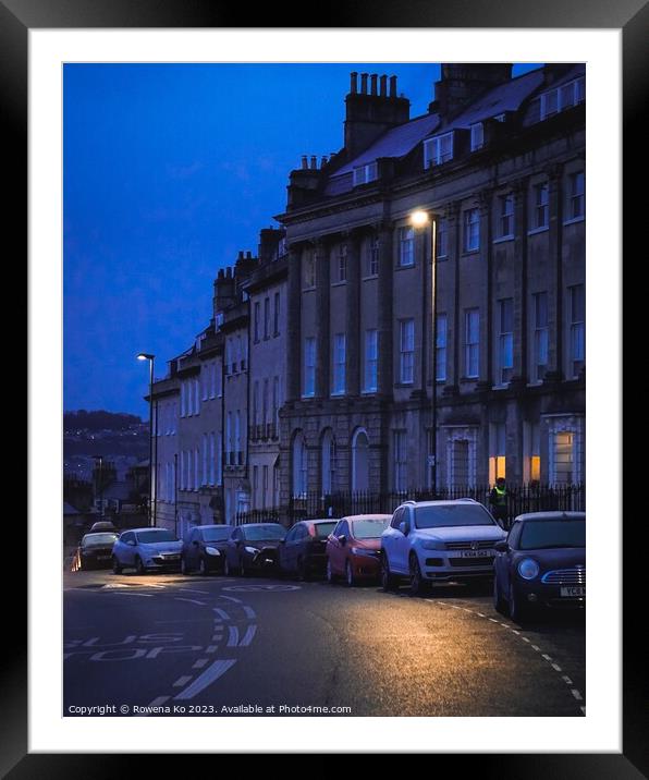 The Camden Crescent in a frost winter morning  Framed Mounted Print by Rowena Ko