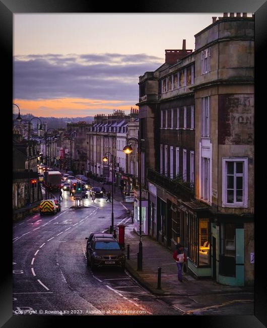 Bath Street View of London Road Framed Print by Rowena Ko