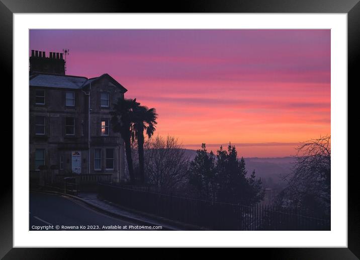Sunrise view at the Camden Crescent in Bath Framed Mounted Print by Rowena Ko