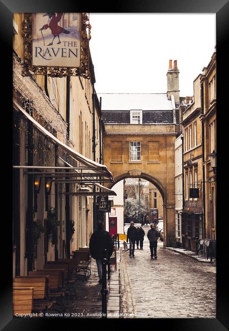 Queen Street in a Snowy Winter Day Framed Print by Rowena Ko
