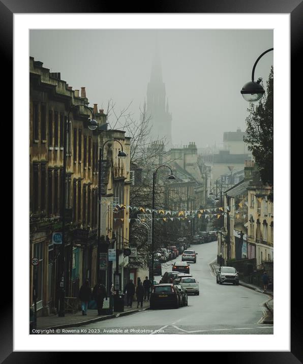 Misty Morning on Walcot Street  Framed Mounted Print by Rowena Ko