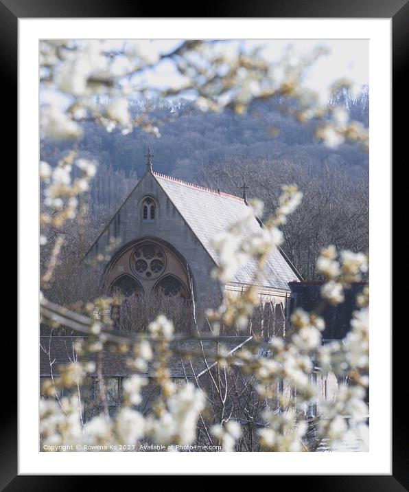 St John's Church Framed by blossom  Framed Mounted Print by Rowena Ko
