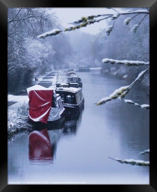 Kennet & Avon Canal in Snow Framed Print by Rowena Ko