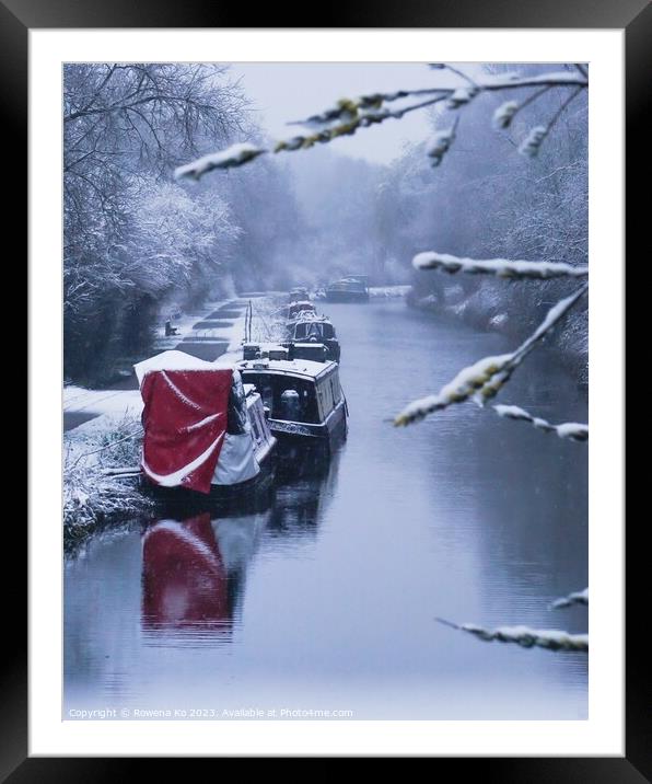 Kennet & Avon Canal in Snow Framed Mounted Print by Rowena Ko