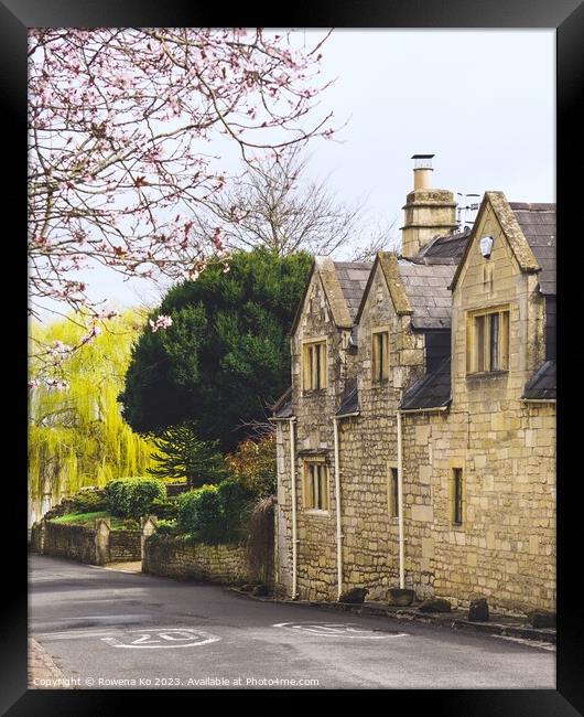 Bathampton in Spring time -Cherry blossom  Framed Print by Rowena Ko