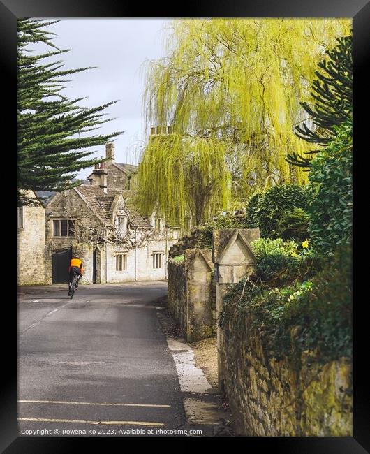 Bathampton in Spring time - Willow tree  Framed Print by Rowena Ko
