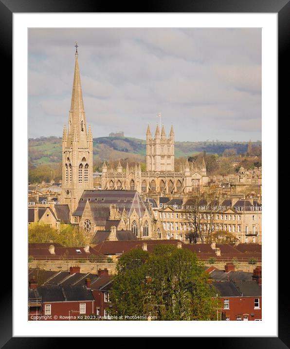 The view of Bath Abbey from Abbey View Gardens Framed Mounted Print by Rowena Ko