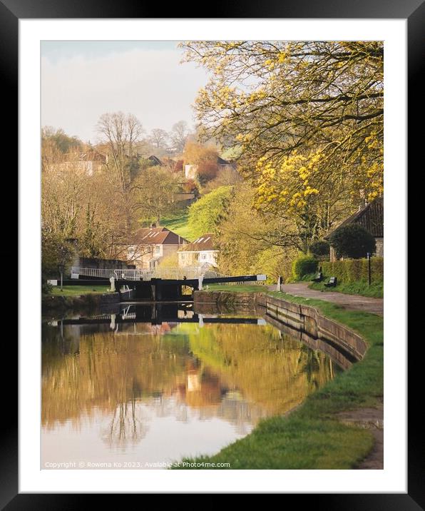 Peaceful Kennet & Avon Canal in Spring light Framed Mounted Print by Rowena Ko