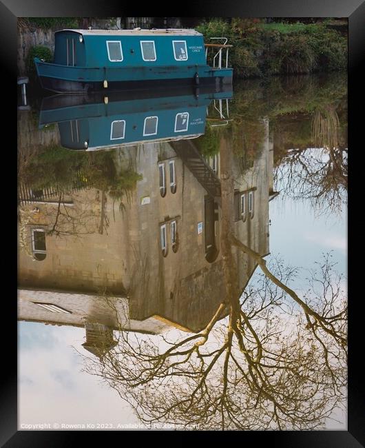Reflection on Kennet & Avon Canal Framed Print by Rowena Ko