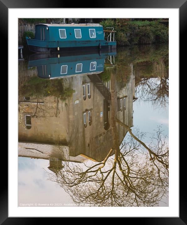Reflection on Kennet & Avon Canal Framed Mounted Print by Rowena Ko