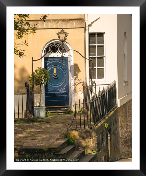 No 1 Widcombe Crescent, Bath  Framed Mounted Print by Rowena Ko