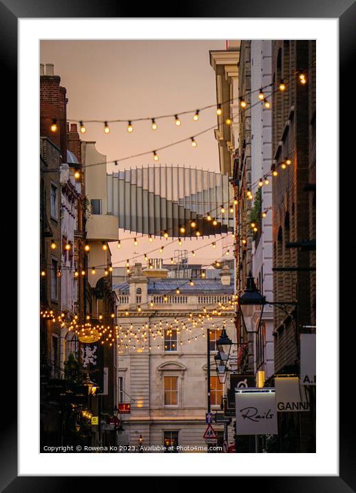 Luminescent Floral Street, London  Framed Mounted Print by Rowena Ko