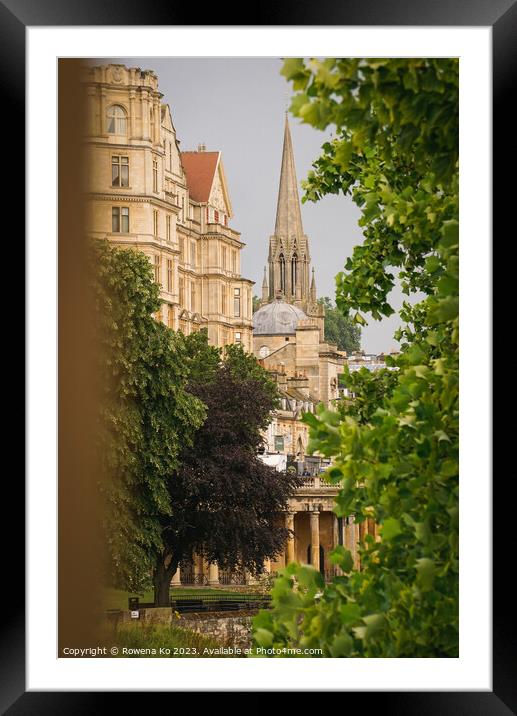 A window with the classic central Bath view Framed Mounted Print by Rowena Ko