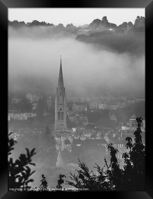 Morning Mist around St John The Evangelist's Churc Framed Print by Rowena Ko