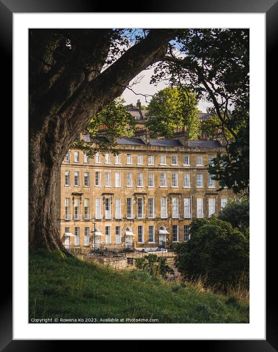 Cavendish Crescent framed by a tree Framed Mounted Print by Rowena Ko