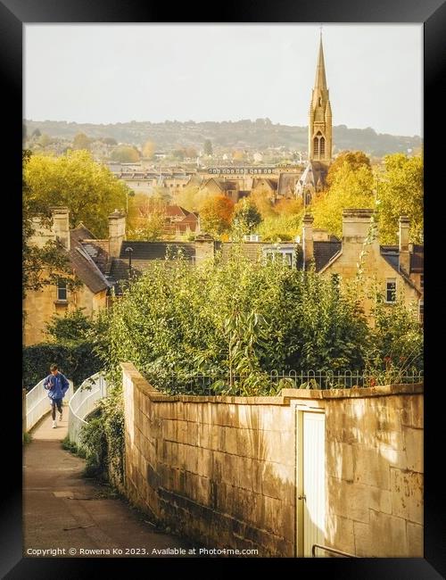 Fall mood photography of UK somerset cotswold city Bath in Golden Autumn  Framed Print by Rowena Ko