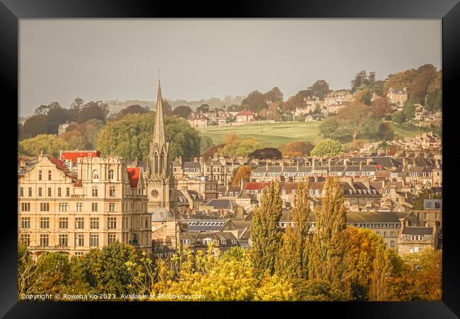 Fall mood photography of UK somerset cotswold city Bath in Golden Autumn  Framed Print by Rowena Ko