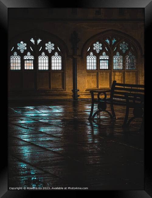 Lightened up Abbey Churchyard in early rainy morning Bath Framed Print by Rowena Ko