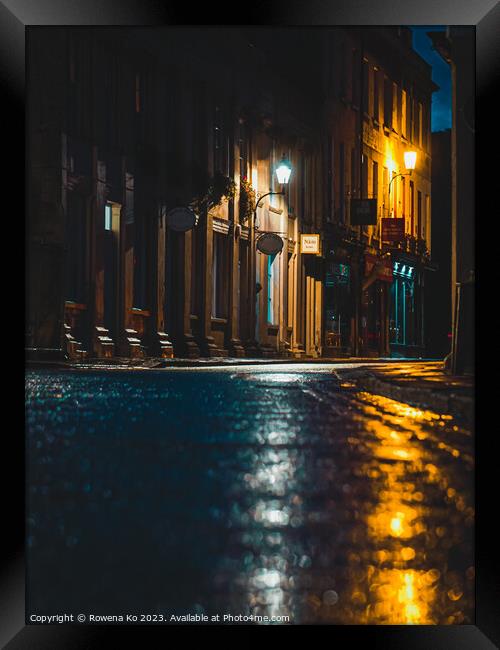 Lightened up York Street in early rainy morning Bath Framed Print by Rowena Ko