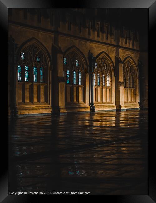 Lightened up Abbey Churchyard in early rainy morning Bath Framed Print by Rowena Ko