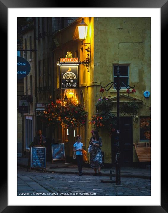 Lightened up Abbey Street in early morning Bath  Framed Mounted Print by Rowena Ko
