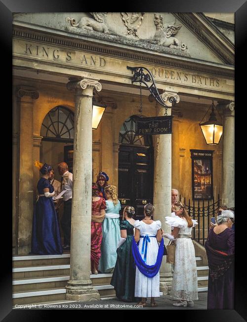 Jane Austen Festival Ball at The Pump Room Bath  Framed Print by Rowena Ko