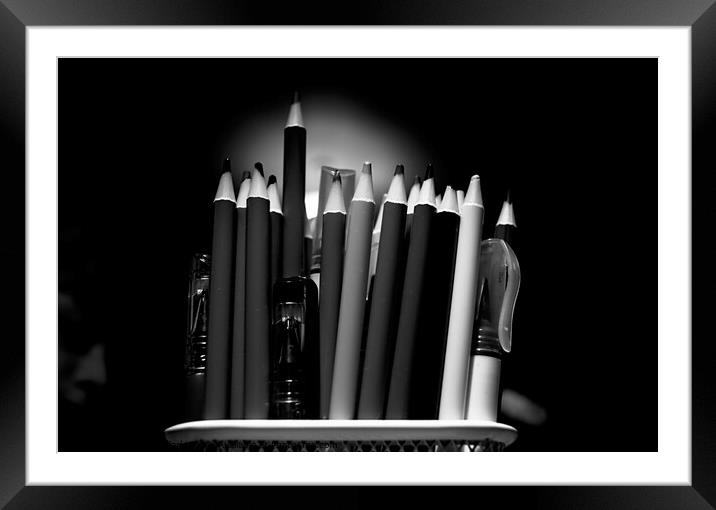 Pencils Framed Mounted Print by Anthony Clark