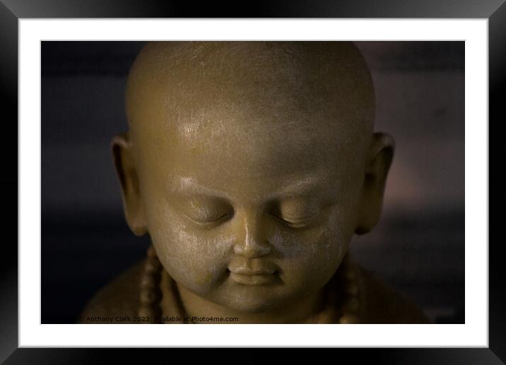 Stone Buddha Framed Mounted Print by Anthony Clark