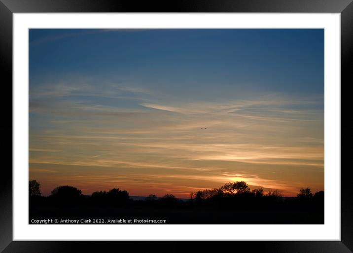 Sunset Sky Framed Mounted Print by Anthony Clark