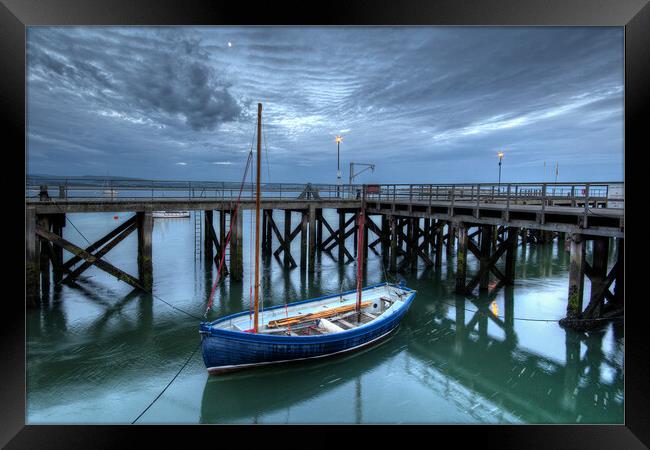 Aberdovey Jetty and Boat Framed Print by Dave Urwin