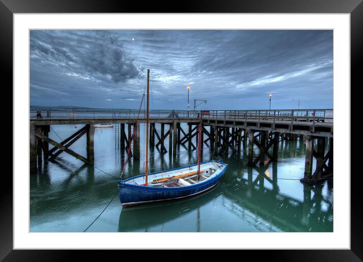 Aberdovey Jetty and Boat Framed Mounted Print by Dave Urwin
