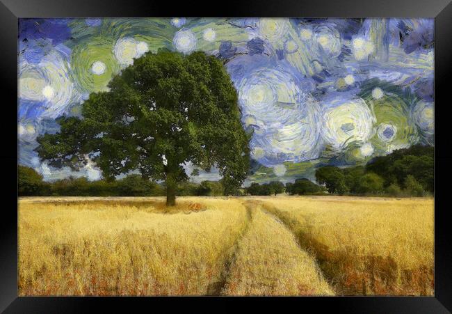 Corn Field After Van Gogh Framed Print by Dave Urwin