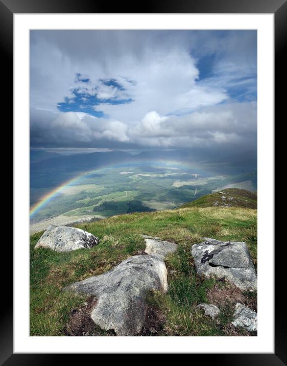 Rainbow Over The Great Glen Framed Mounted Print by Dave Urwin