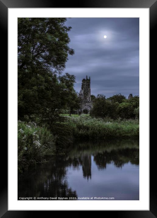 The medieval ruined village of Wharram Percy, Malton, North Yorkshire. Framed Mounted Print by Anthony David Baynes ARPS